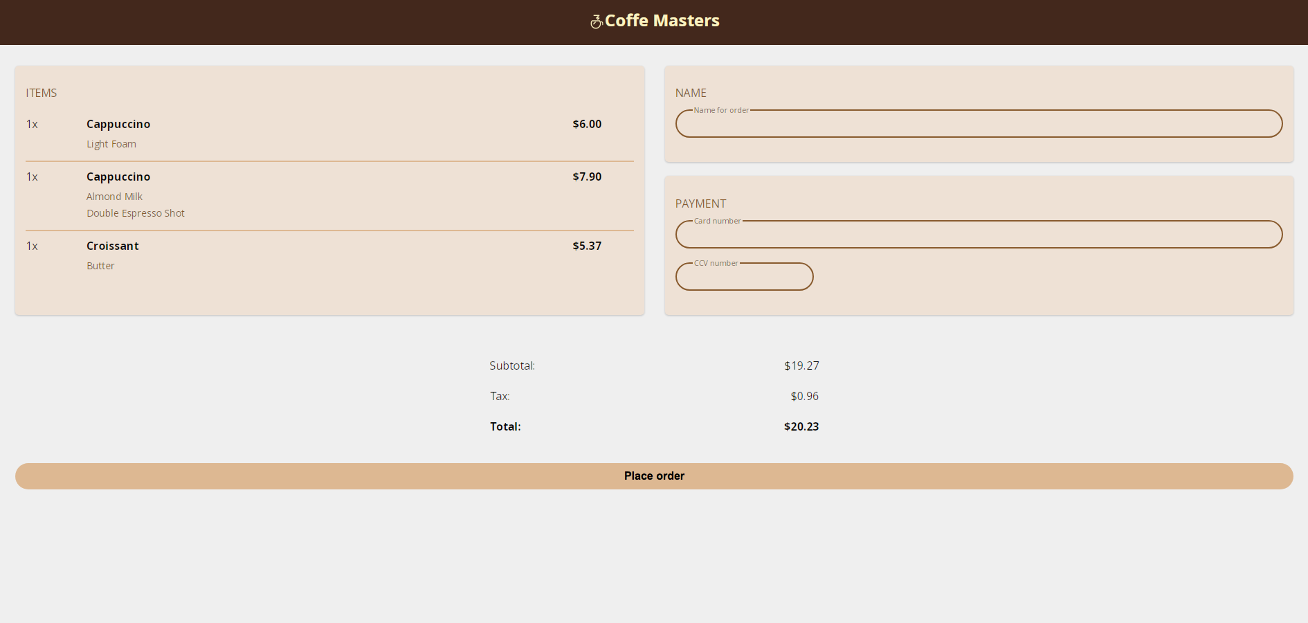 Coffe App Screenshot